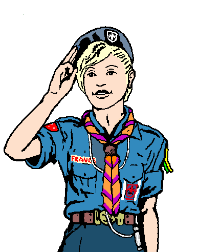 Salut scout au béret cérémonial B